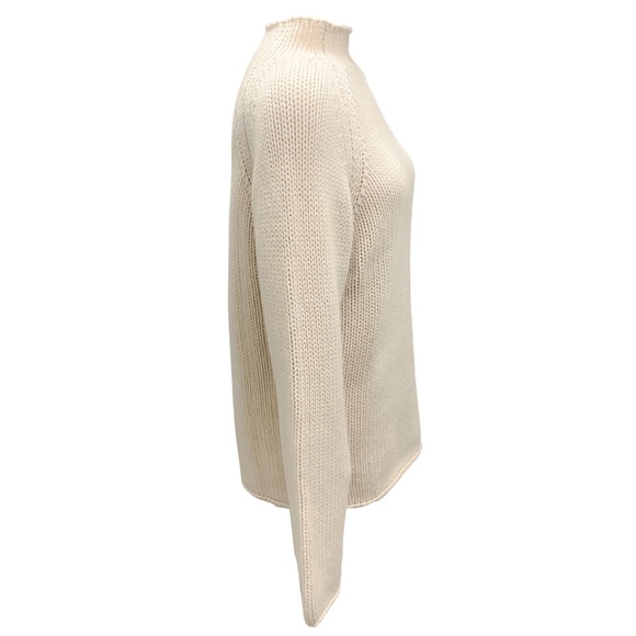 LUCIANO BARBERA BEIGE BUTTON DETAIL LONG SLEEVED KNIT SWEATER - Picture 2 of 5